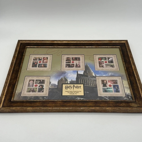 Rare Harry Potter USPS 2013 Rare Framed Collectors Stamp Art Set - Picture 1 of 7